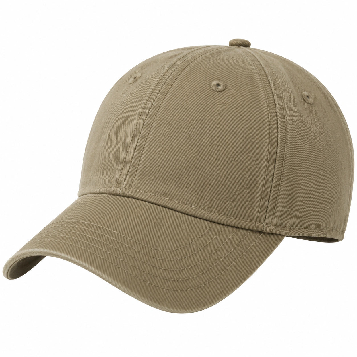 Baseballkappe Einheitsgröße Textil Khaki mit gebogenem Schirm für Alltag