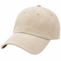Baseballkappe Einheitsgröße aus Cord in Creme mit gebogenem Schirm