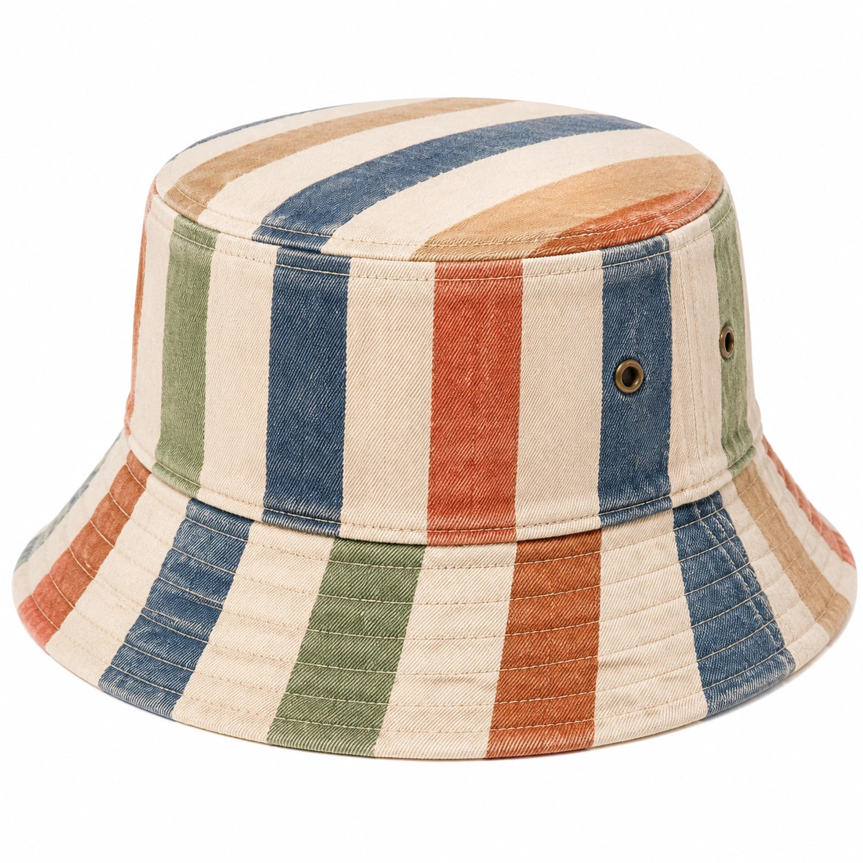 Bucket Hat Einheitsgröße aus Textil mit Streifenmuster für Freizeit