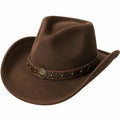 Cowboyhut Einheitsgröße Braun in Lederoptik für Damen und Herren im Westernstil
