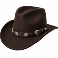 Cowboyhut Einheitsgröße braun in Filzoptik mit geflochtenem Hutband Westernstil