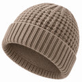 Strickmütze Einheitsgröße Taupe mit Rippbündchen für Alltag