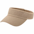 Sonnenvisier Einheitsgröße Beige mit Mesh-Einsatz und elastischem Band
